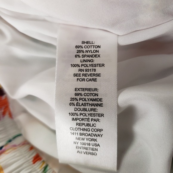 Elie Tahari Women Sunflower Bee Print Tiered Maxi Skirt White Yellow Large - Picture 8 of 9